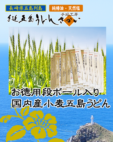 お徳用段ボール入り国内産小麦五島うどん