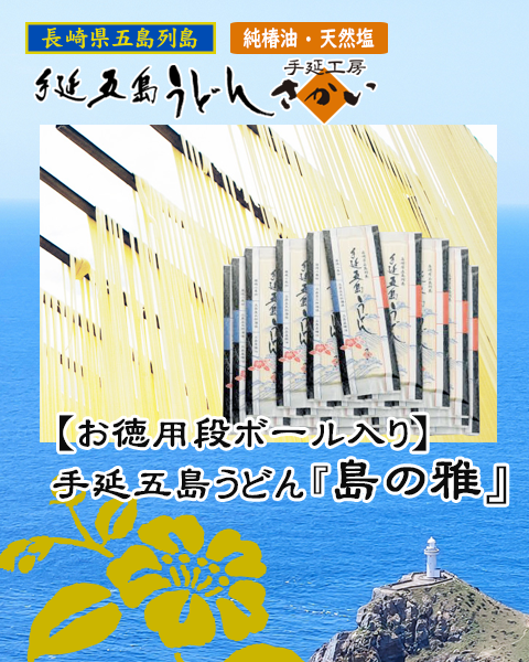 【お徳用段ボール入り】手延五島うどん『島の雅』